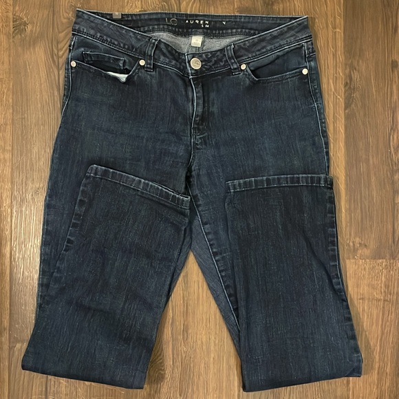 LC Lauren Conrad slim boot dark wash stretch denim jeans - Picture 2 of 5